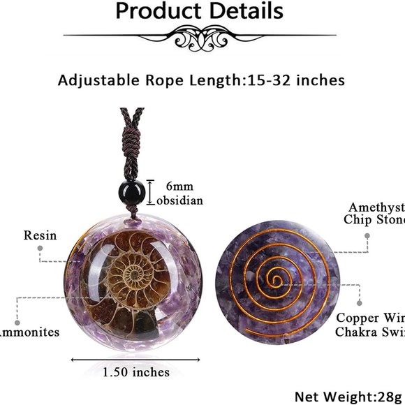 New Top Plaza 7 Chakra Natural Healing Crystal Stone Pendant Necklace Adjustable - Picture 6 of 7